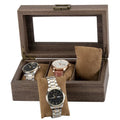 3 Slot Popular Antique Veneer PU Leather Watch Box Bracelet Bangle Case Organizer Collection