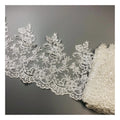 Mesh Lace Trims for Wedding Dresses-Eco-Friendly Polyester Fabric Floral Pattern 30cm Width Elegant Trim