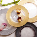 New Luxury Elegant Gold Silver Diner Lunch Banquet Wedding Home Serving Dish Tableware Dinnerware Glass Plate