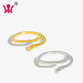 WMJA505 Open Finger Ring for Women High Polish Simple Thin Wire Water Drop Design Gold Plated Wedding Party Jewelry Gift