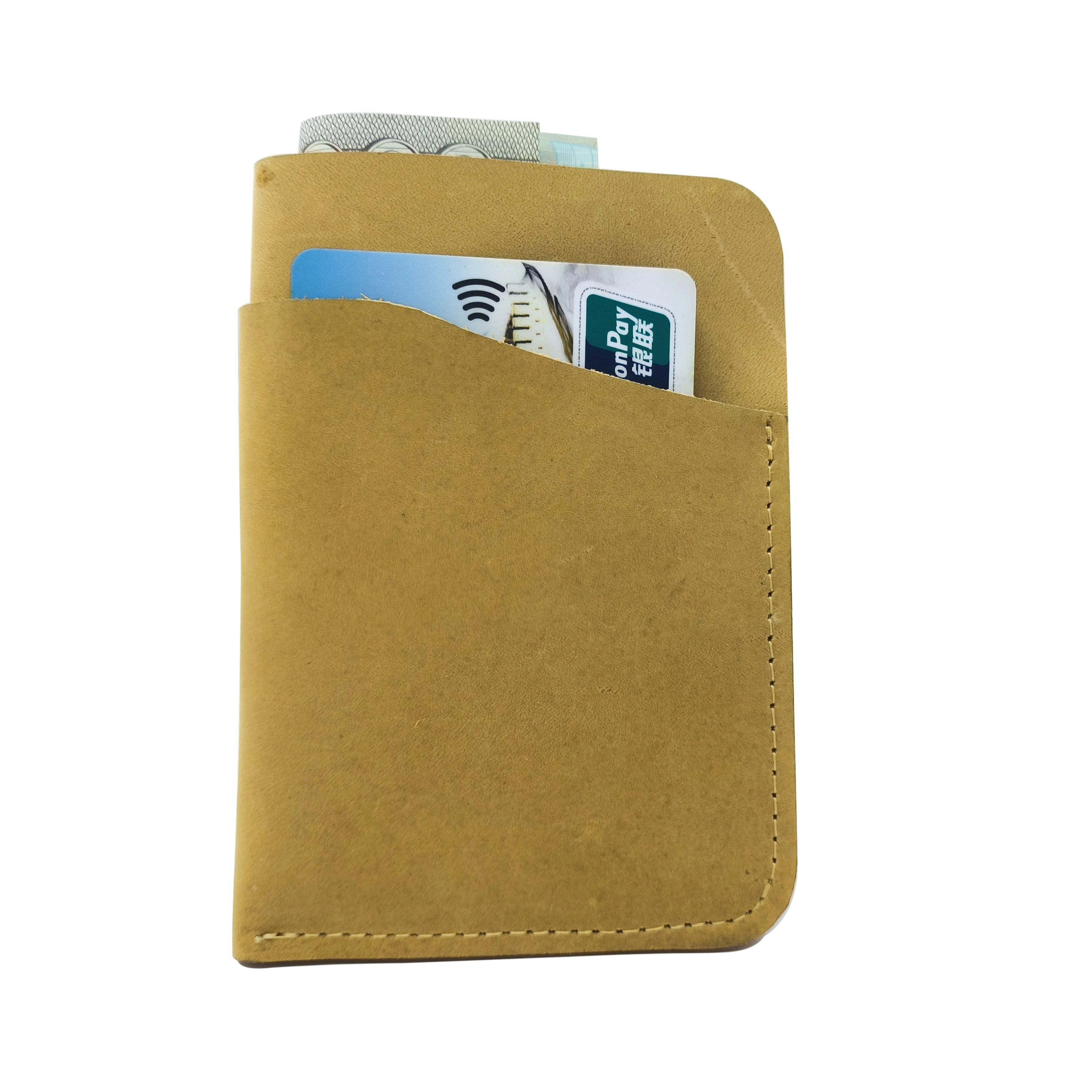 Men's Popular Genuine Vintage Leather Wallet with Multi-Card Slot and RFID Protection Purse Card Holder Money Clip