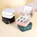 Wholesale Small Travel Square PU Leather Jewelry Box for Girls Modern Vintage Style for Earrings and Hair Accessories