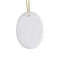 Qualisub Personalized Ceramic Christmas Ornaments Double Sided Sublimation Printable Oval Shape 80x60mm Blanks