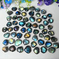 Wholesale Mini Crystal Heart Healing Stone Natural Heart Shape Blue Lights Labradorite Crystal Heart for Decoration