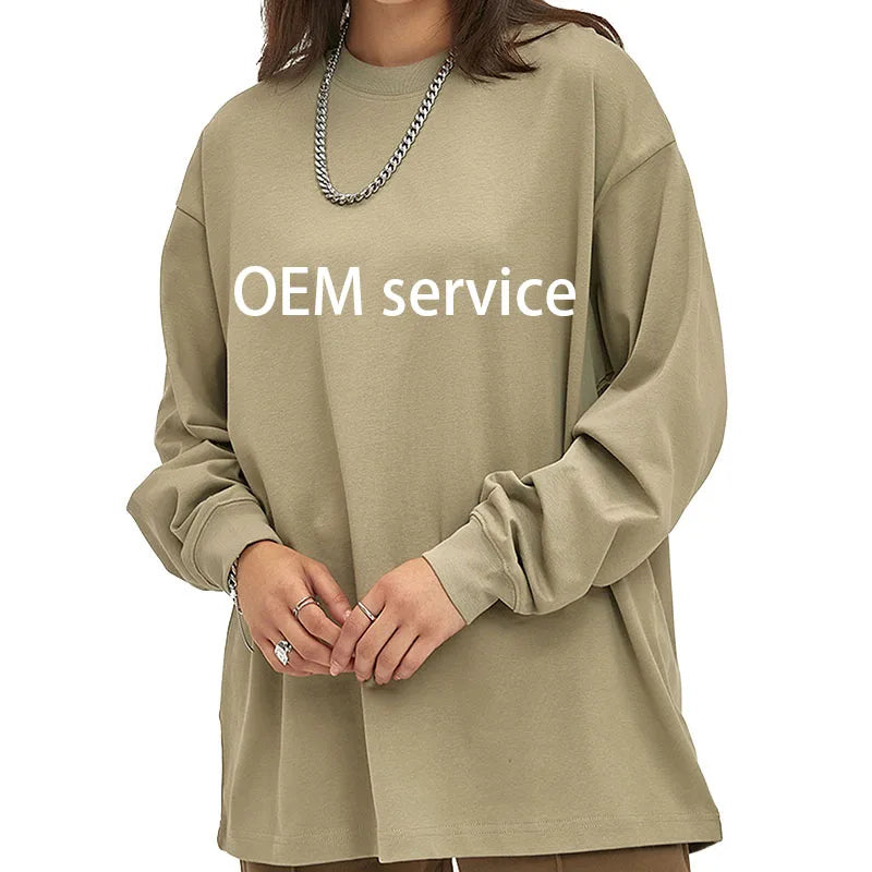 305gsm 100% Cotton Oversized Sweatshirt Longsleeve Vintage Heavyweight Sweatshirt Blank Pullover Sweatshirt for Men