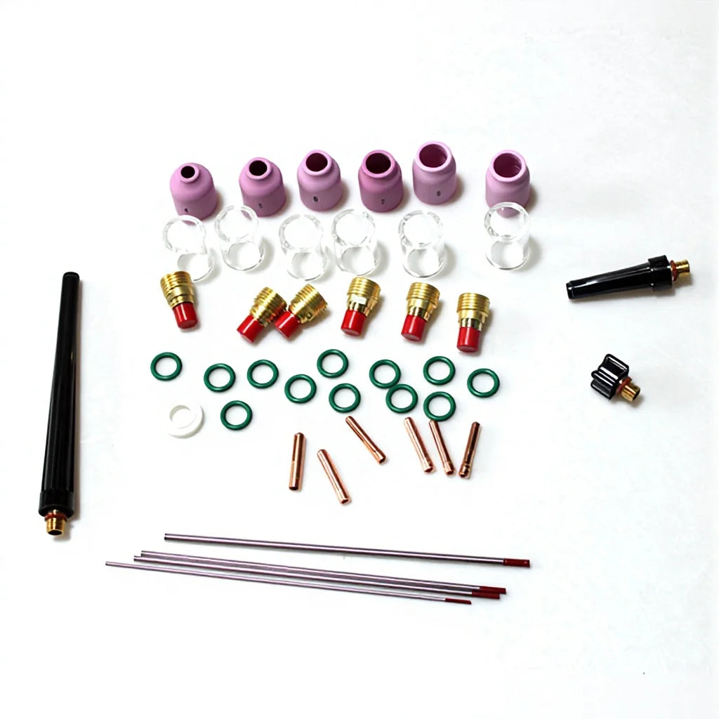 OCIM 44PCS WP9/20 TIG Small Stubby Crystal Glass Ceramic Nozzle Kit