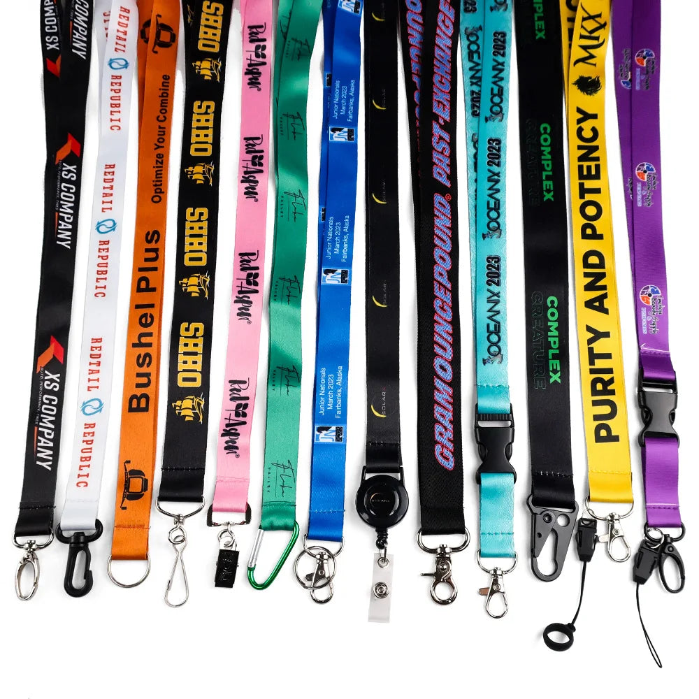 Promotional Customized Sublimation Printer Polyester Lanyard Id Card Holder Lanyard with logo Custom
