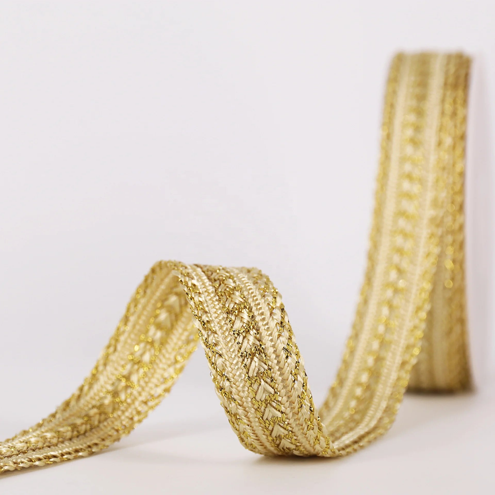 Custom High Tenacity 22MM Polyester/Cotton Decorative Braided Strap Woven Embroidery Ribbon with Melt Edge