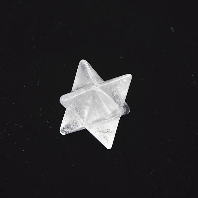 Hongzhuo Wholesale Lot 17pcs Clear Quartz Multi-Color Carved Gemstone 1 Inch Merkaba Star Healing Sacred Geometry Chakra Stone Crafts