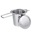 18/8 Stainless Steel Eco-Friendly Extra Fine Mesh Tea Infuser Steeper for Loose Leaf Tea with 2-Foldable Handle Lid for Teapot
