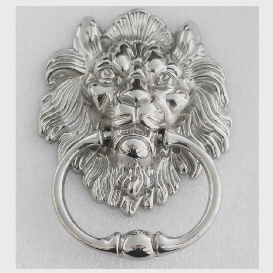 Chinese Big Lion Head Shaped Antique Rose Gold Chrome Zinc Alloy Pull Ring Main Wood Door Handles