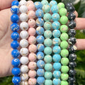 Natural Stone Beads 6 8 10 12mm Colorful Shell Turquoises Round Spacer Beads for Jewelry Making DIY Handmade Bracelet Necklace