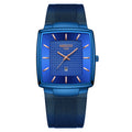 Fashion Luxury square Slim Mesh Chronograph Quartz Watch for Business Gift Custom OEM Cheap Wristwatches Men's Clock