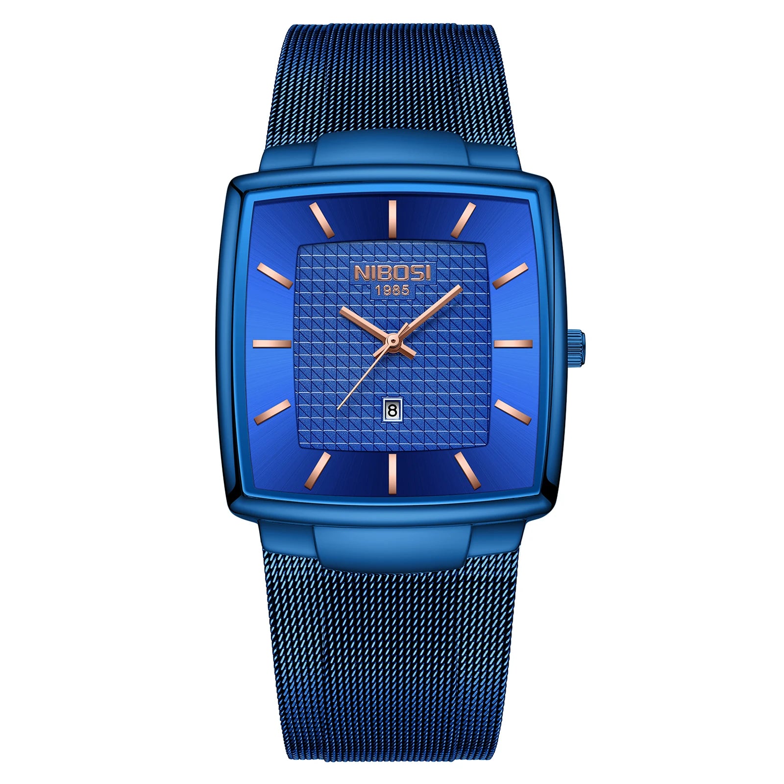 Fashion Luxury square Slim Mesh Chronograph Quartz Watch for Business Gift Custom OEM Cheap Wristwatches Men's Clock