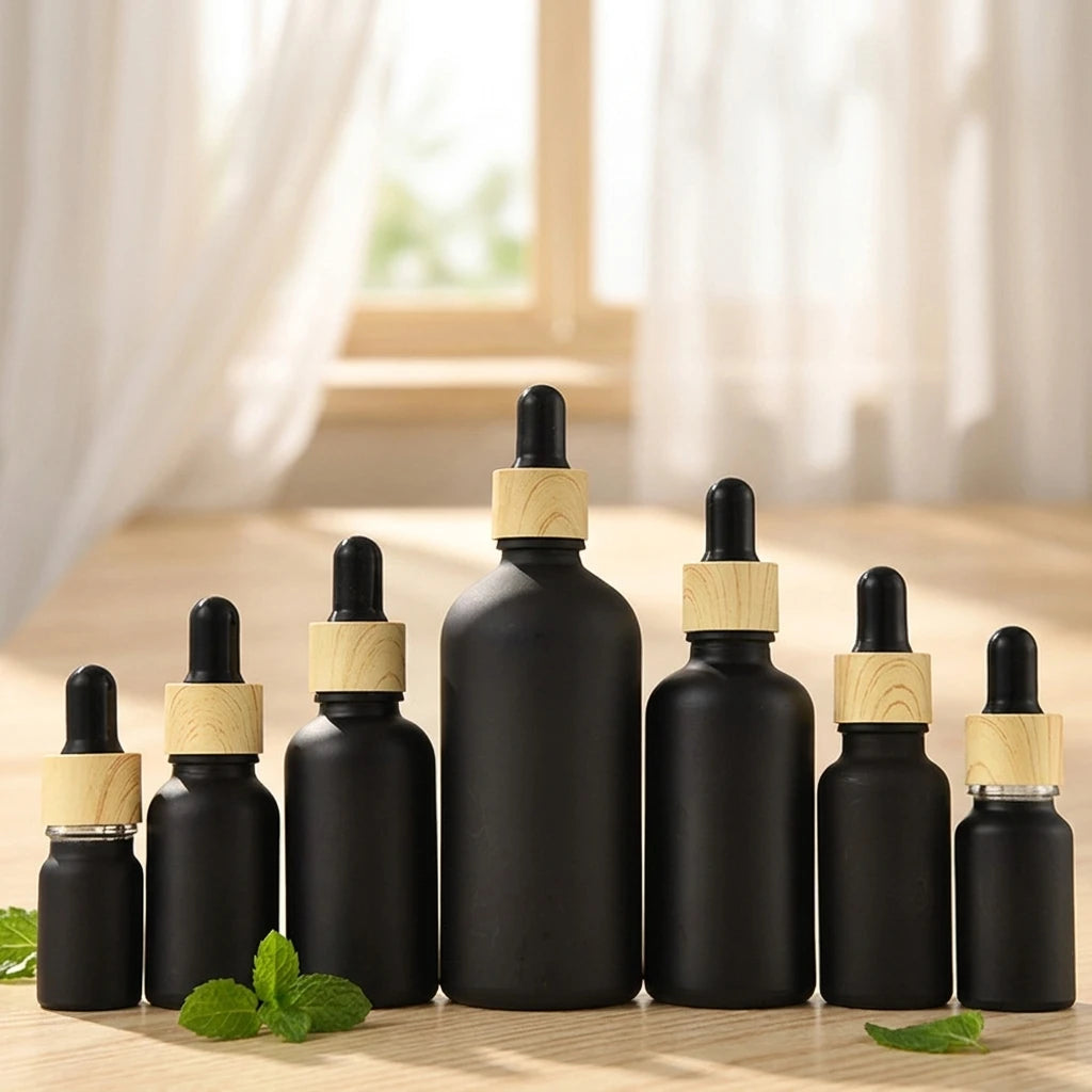High Quality 5ml 10ml 15ml 20ml 30ml 50ml 100ml Essential Oil Serum Glass Dropper Bottle With Bamboo Cap