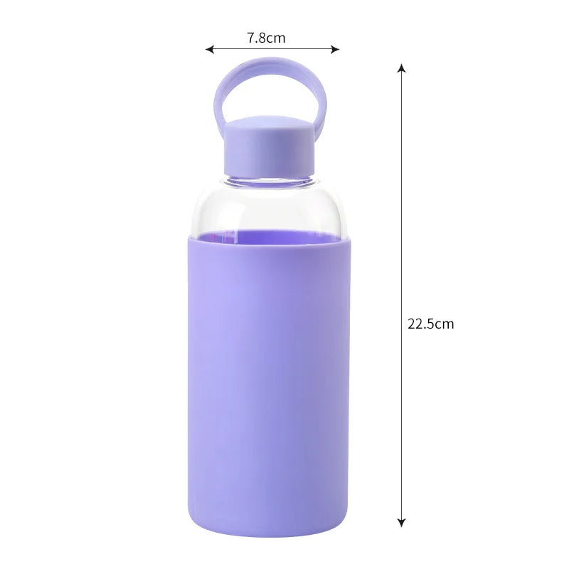 Logo Customs High Borosilicate Glass Cup Thermal Insulation Silicone Cover Glass Cup Glass Water Bottles