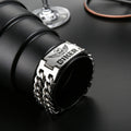 Fashion Men's Trendy Classic Skull Stainless Steel Bracelet Bangle Wholesale Titanium Steel Jewelry with Gold Plating