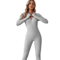 Aoyema Exercise Fitness Tight Zipper High Spring Belly Lift Hip Romper Yoga Pants One-Piece Pants Belly Pleated Hip Jumpsuit