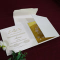 Freshers Party Elegant Hardcover Butterfly Gold Mirror Paper Invitation Cards for Wedding Quinceanera Party