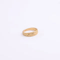 Fenny 18K Gold Plated Wholesale No Fade Classic Dainty Engraved Star Frosted Band Stainless Steel Finger Ring for Women