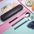 Stainless Steel 304 Portable 3 Piece Set With Box Travel Cutlery Set