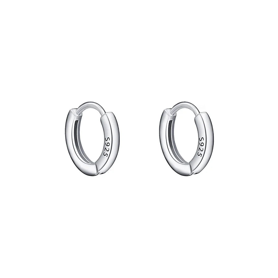 Fashion Hoop Earring Real Silver 925 Jewelry Sterling Silver Hoops Big Plain Custom Jewelry Gold Plated Women