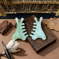HZ Watermelon Quartz Gua Sha Wholesale Natural Gemstone Four in One Xiuyan Jade Comb Gua Sha Tool for Face