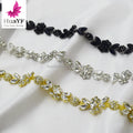New Fashion Handmade Silver/Black 25MM Clear Crystal Star Rhinestone Tassels Fringe Trims and Sew-on for Wedding Dress Garments
