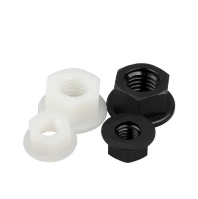 Flange Nut Nylon Plastic Hex Lock Plastic Nut Black White M3 M4 M5 M6 M8 M10 M12