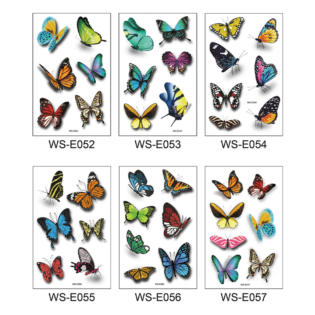 Glitter Butterfly Paper Temporary Tattoo Sticker Water Transfer Realistic Waterproof Face Body Art Fashionable Stock (2025 New)