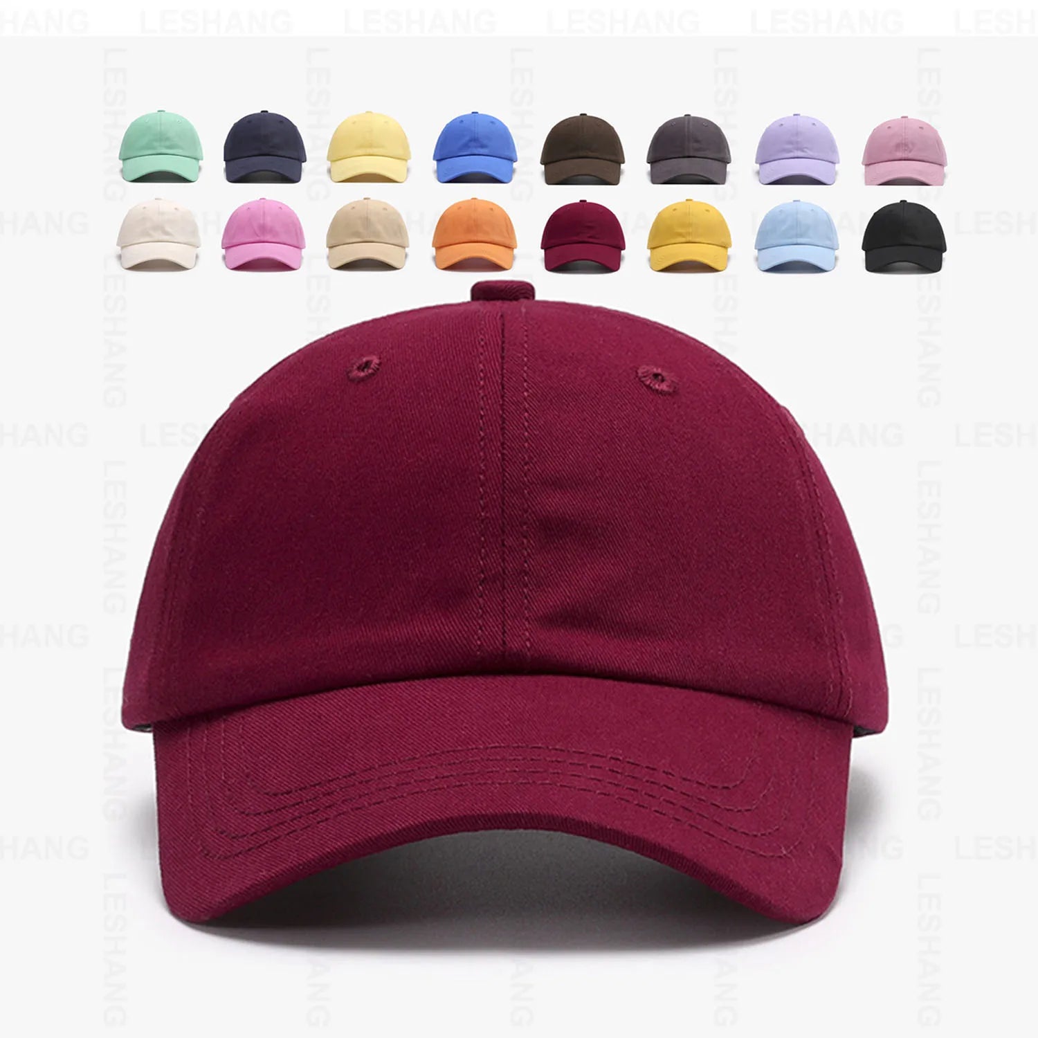 Wholesale Factory Custom Logo 3D Embroidery Unstructured Dad Hats 6-Panel Cotton Sport Baseball Caps Adjustable LeShang