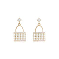 AA00960 New Design Fashion Bag Pendant Earrings New Trendy Korean Pearl Small Girls Stud Earrings Jewelry Women