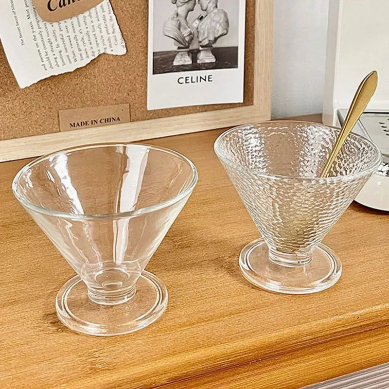 Customize Logo Luxury Glass Dessert Cups for Yogurt Ice Cream 2025