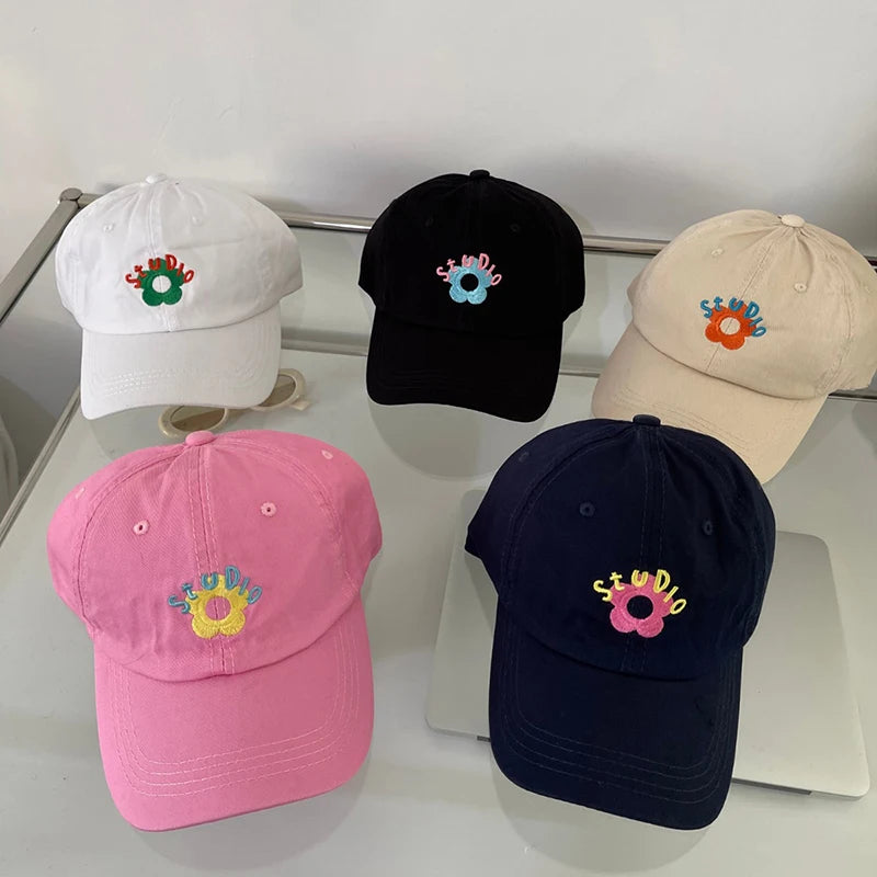 Landfond Cotton Wholesale Caps Custom Panel Personalized Blank Baseball Hat Hats Cap Caps With Floral Embroidery