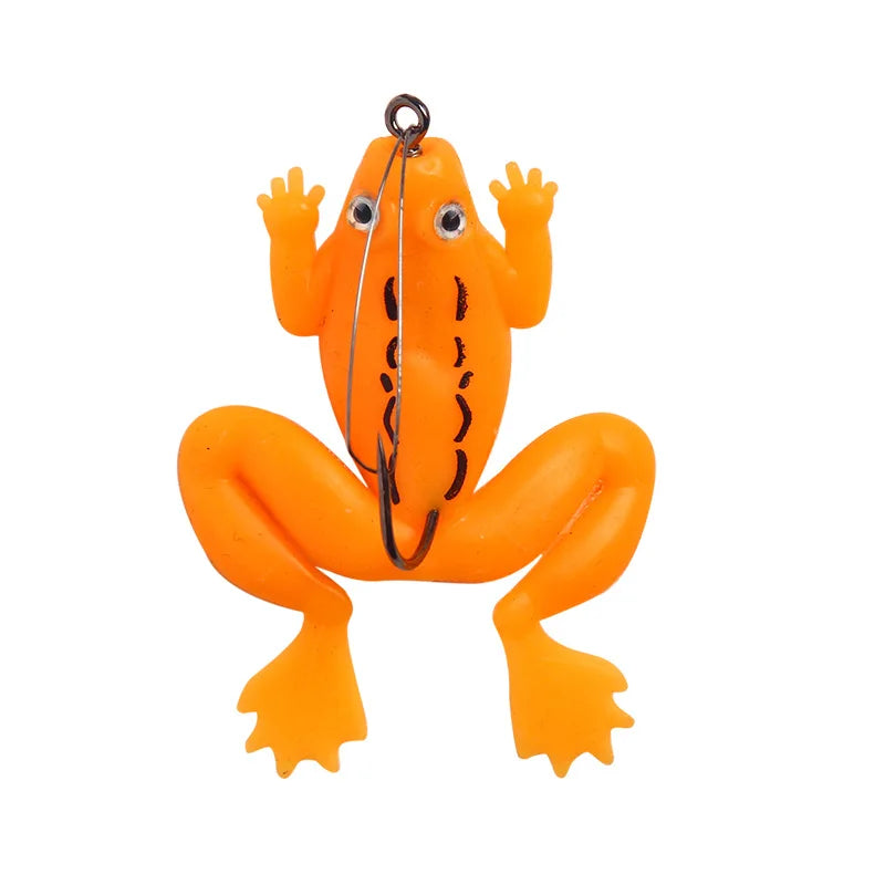 Floating Silica Gel Bait 6cm Artificial Fishing Wobbler With Single Hook Frog SoftBait Soft Lnsect Simulation Artificial Bait