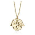 18K Gold Women's Necklace Moon Star Lion Horse Pendant Medallion Paperclip Chain Choker for Wedding Party Layering Jewelry for