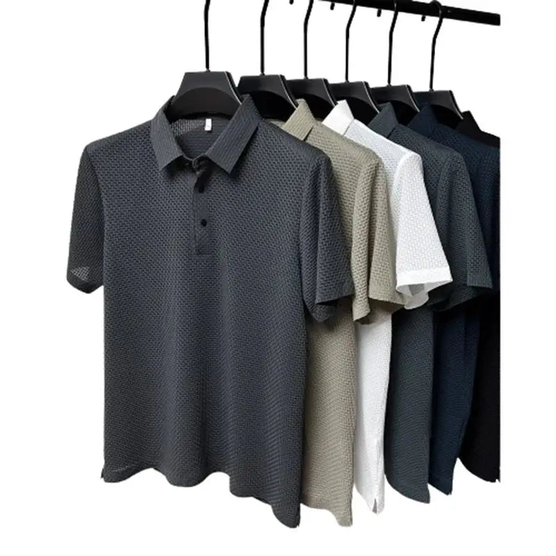 Men's Solid Short Sleeve Shirt with Pocket Anti-Wrinkle Breathable Woven Fabric Hip Hop Style Grey Ice Silk 4XL