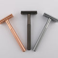 Men's Bread Grooming Metal Safety Razor Classic Double Edge Blades Shaving Razor with Brass Handle
