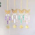 Butterfly Sun Catcher Handmade Garden Pendant Butterfly Car Pendant Gemstone Gravel Wind Chime Aurora