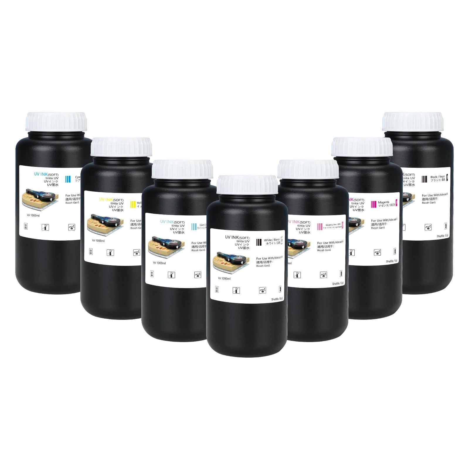 UV Cured Ink Flexo LED UV Ink for Ricoh G6 G5 Gen5 Gen6 Flatbed Printer UV Invisible Offset Printing Ink