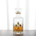 NOVARE 25oz Hand-made Gold-plating Crafted Glass Crystal Whiskey Decanter Bar Set Customized Logo Stock Household American Style