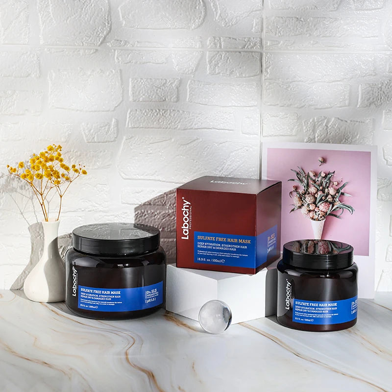 Private Label Deep Repair Keratin Hair Mask Organic Shea Butter & Coconut Oil Nourishing Treatment Cream for Dry Damaged Hair