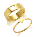 Waterproof 18K Gold Plating Fashion Jewelry Set Women Jewelry Midi Stackable Ring Heart Butterfly Cross Couple Rings for Gift