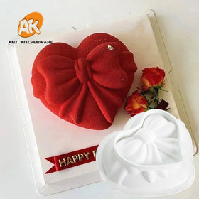AK Silicon Mold Heart Love Bowknot Wedding Mousse Cake Mould for Bakery Pudding Silicone Chocolate Molds Pastry Baking Valentine
