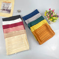 MIO Elegant Solid Color Striped Satin Thin Scarf Malaysian Muslim Women Chiffon Turban 180*70cm Plain Custom Shawl Headscarf