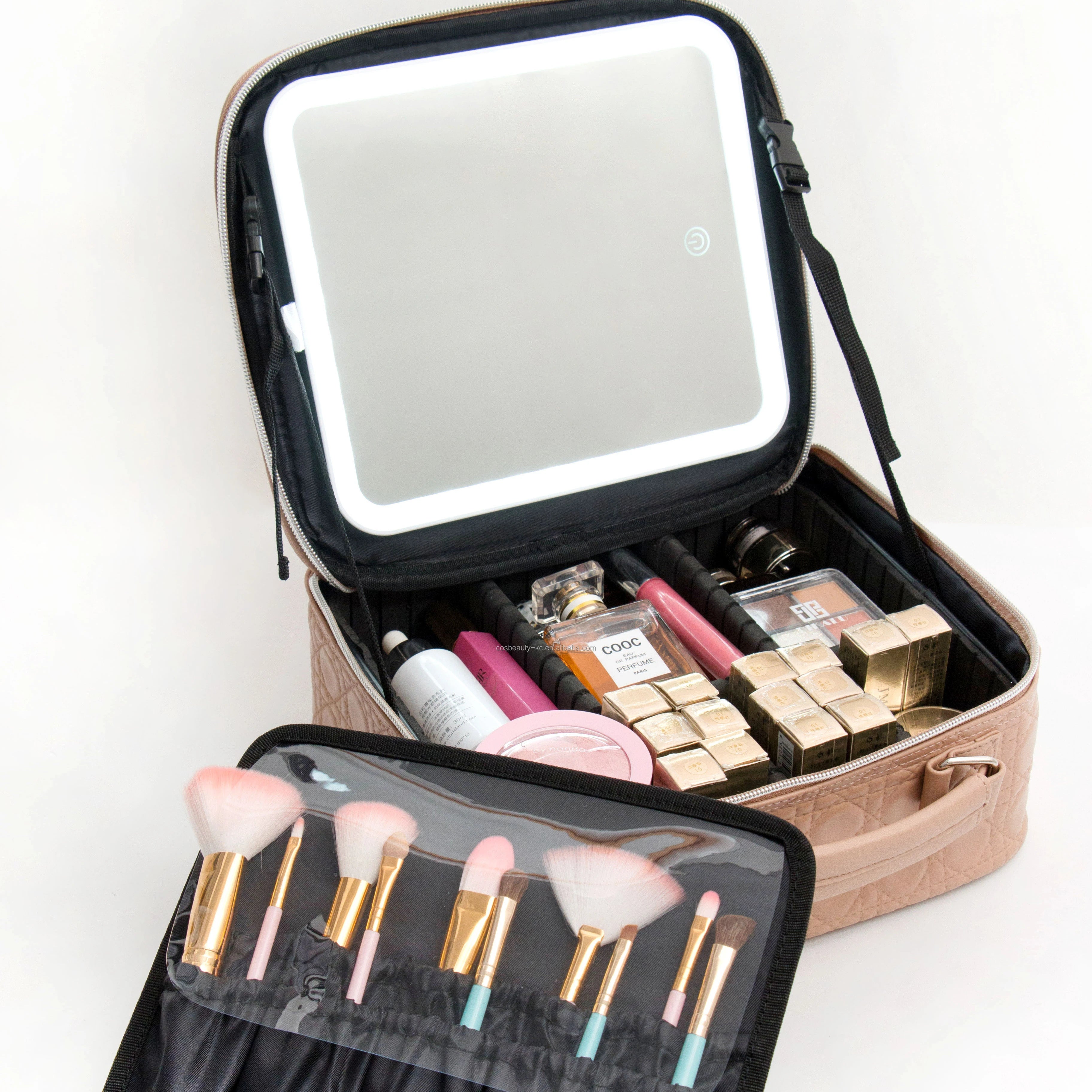 LED PU Leather Premium Beauty Bag Waterproof Makeup Pouch for Beauty Bag Makeup Pouch Toiletry Organizer