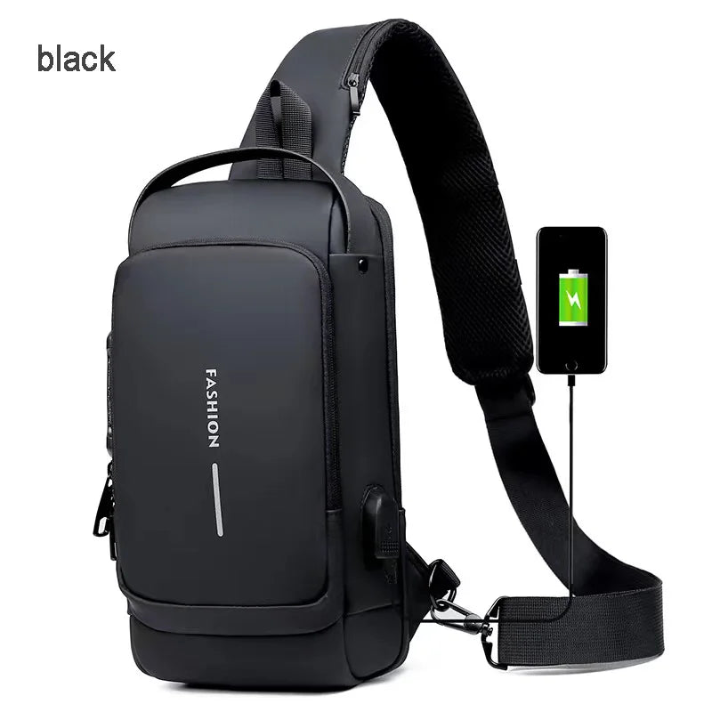 Men's High Quality Durable Lightweight PU Chest Bag Large Capacity Running Belt Waterproof Polyester Outdoor Sport Fitness Waist