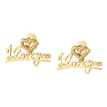 18K Gold Plated Stainless Steel Jewelry Letter Iloveyou Heart Detachable Ear Stud Accessories Earrings E221366