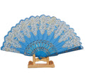 Wholesale Wedding & Party Supplies Wedding Souvenir White & Gold Wedding Hand Fan Japanese Style Hot Stamping Plastic Cloth Fan