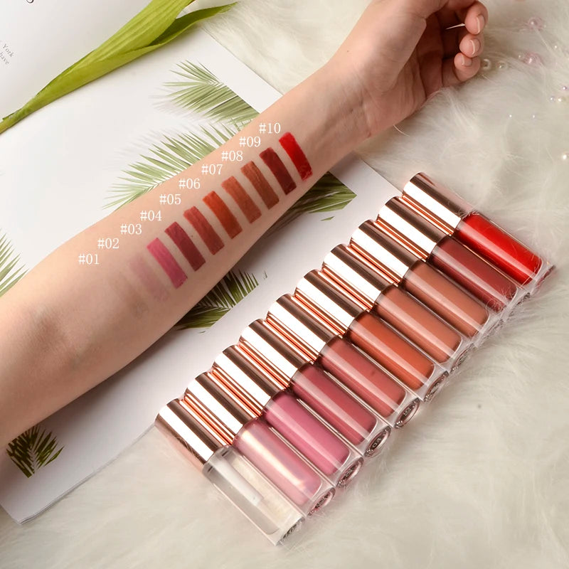 High Pigment  Shiny Glossy  Moisturizing Nude Plumping Lipgloss Private Label Vegan  Liquid Lipgloss Container Lip Cream